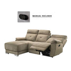 Elden Recliner L-Shaped Sofa in 47 Colour - w/ PetFriendly Fabric/Leather