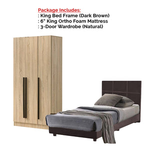 Toluca Bedroom Set Series 6 Includes Wardrobe/Bed Frame/Mattress In Queen And King Size.Free Installation
