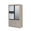 Vitta Series 11 4 Ft. Sliding Glass and Mirror Door Wardrobe In White Wash