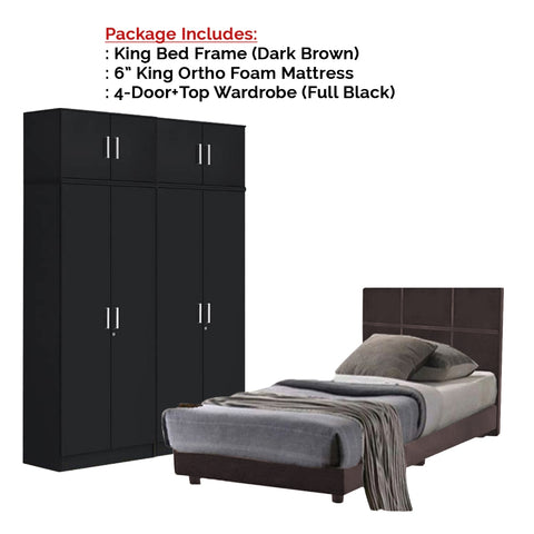 Image of Toluca Bedroom Set Series 5 Includes Wardrobe/Bed Frame/Mattress - All Sizes Available