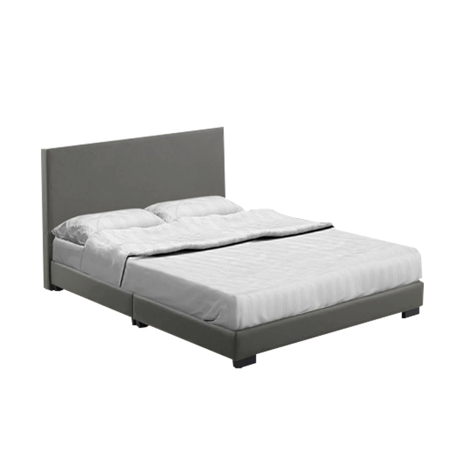Rabby Series 1 Divan Bed Frame Faux Leather Dark Brown, Grey Colour- All Sizes Available