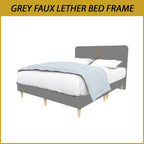 OIGAE Divan Bed Frame Fabric/Faux Leather in Grey Colours - All Sizes Available