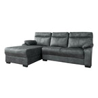 Janza Charcoal Fabric 1/2/3-Seater Left/Right L-Shaped Sofa in Charcoal Colour
