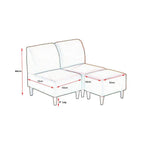 Lindon 2 Seater Fabric / Faux Leather Sofa With Stool In 6 Colours