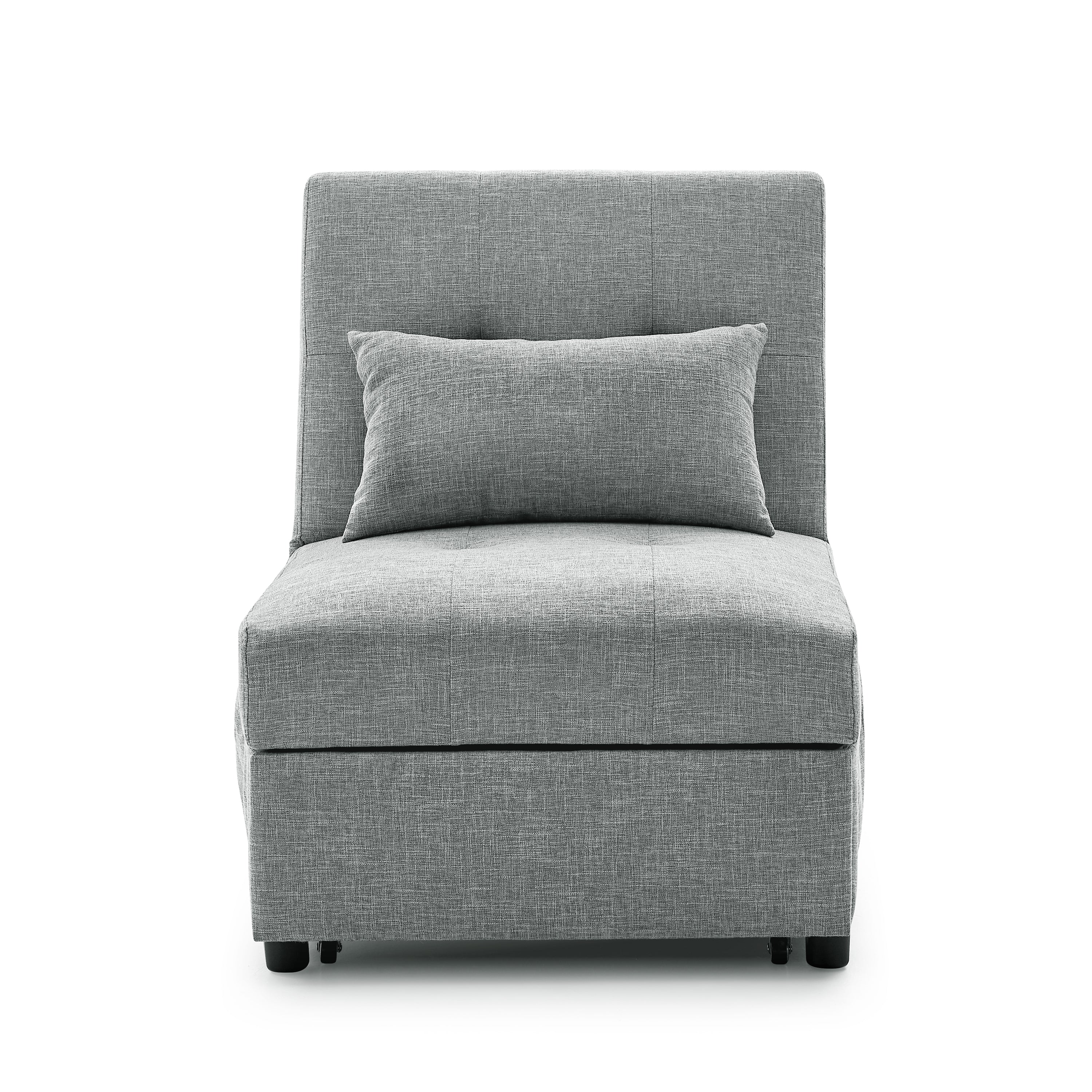 Kerry 1 Seater Sofa Bed in Grey Fabric