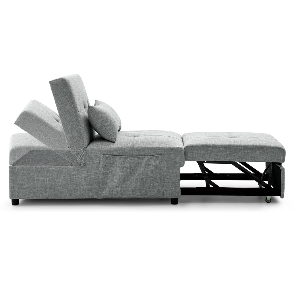 Kerry 1 Seater Sofa Bed in Grey Fabric