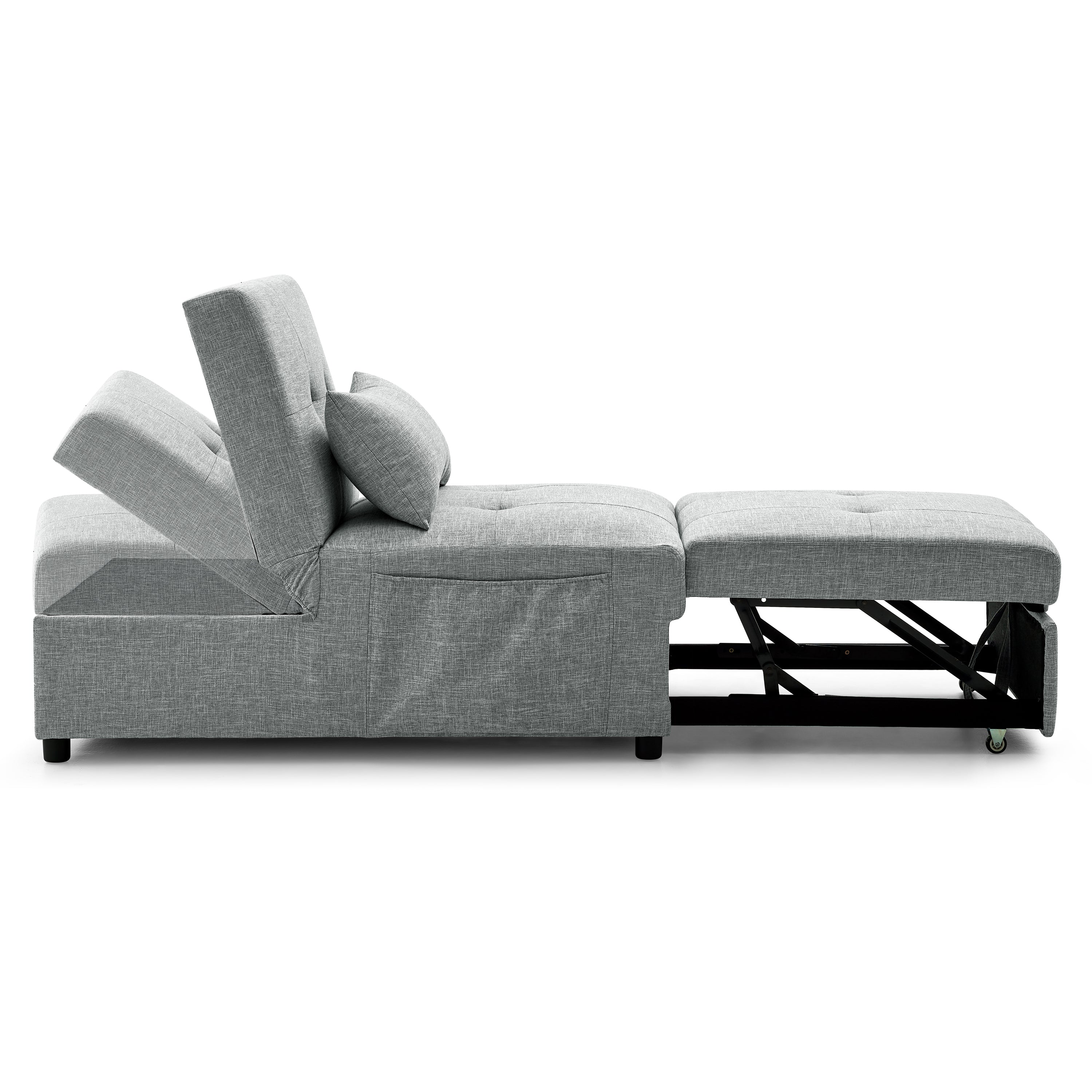 Kerry 1 Seater Sofa Bed in Grey Fabric