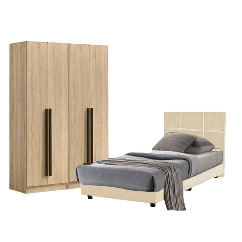 Image of Toluca Bedroom Set Series 7 Includes Wardrobe/Bed Frame/Mattress In Single And Super Single Size.Free Installation