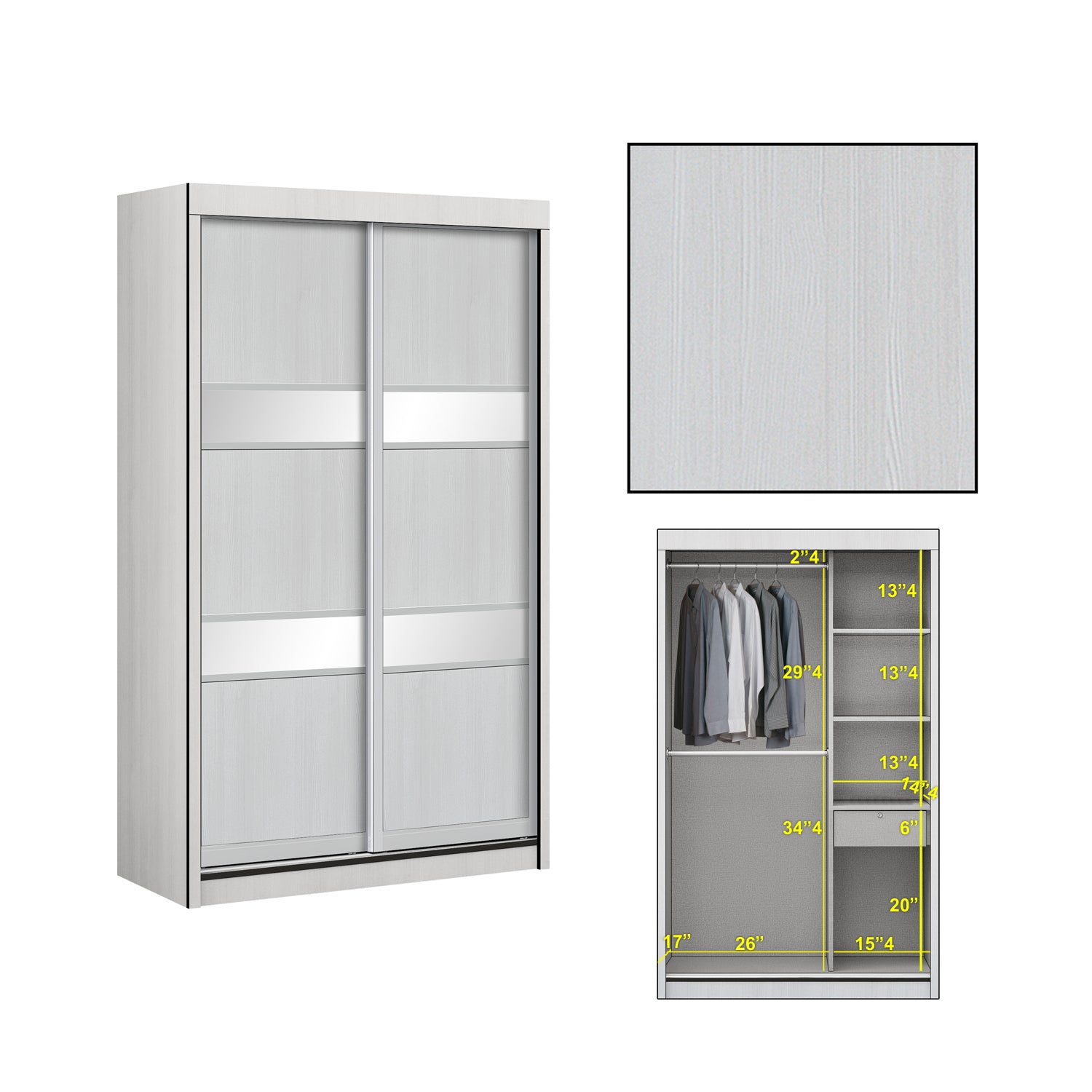 Lexi Series 2 2-Door Sliding Door Wardrobe