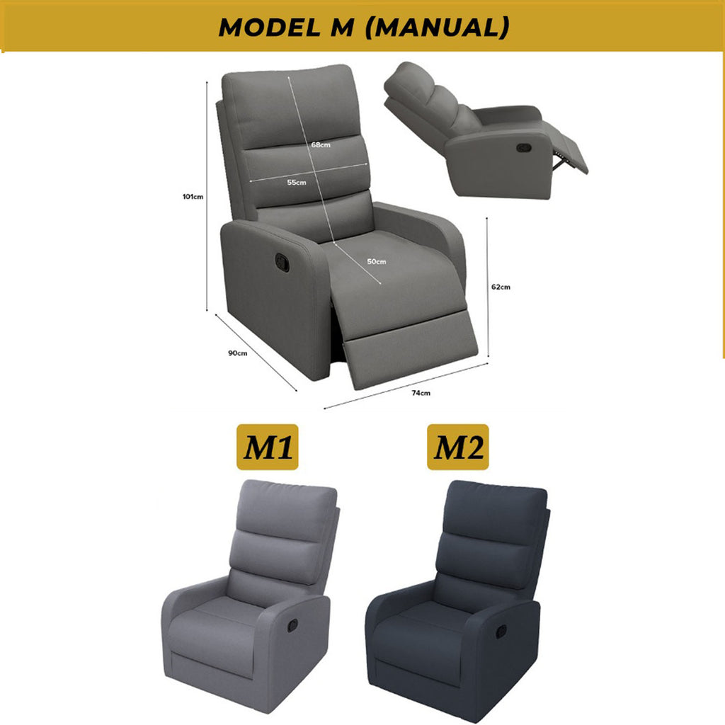 Scarlet Model M Premium Single Sofa Manual Recliner