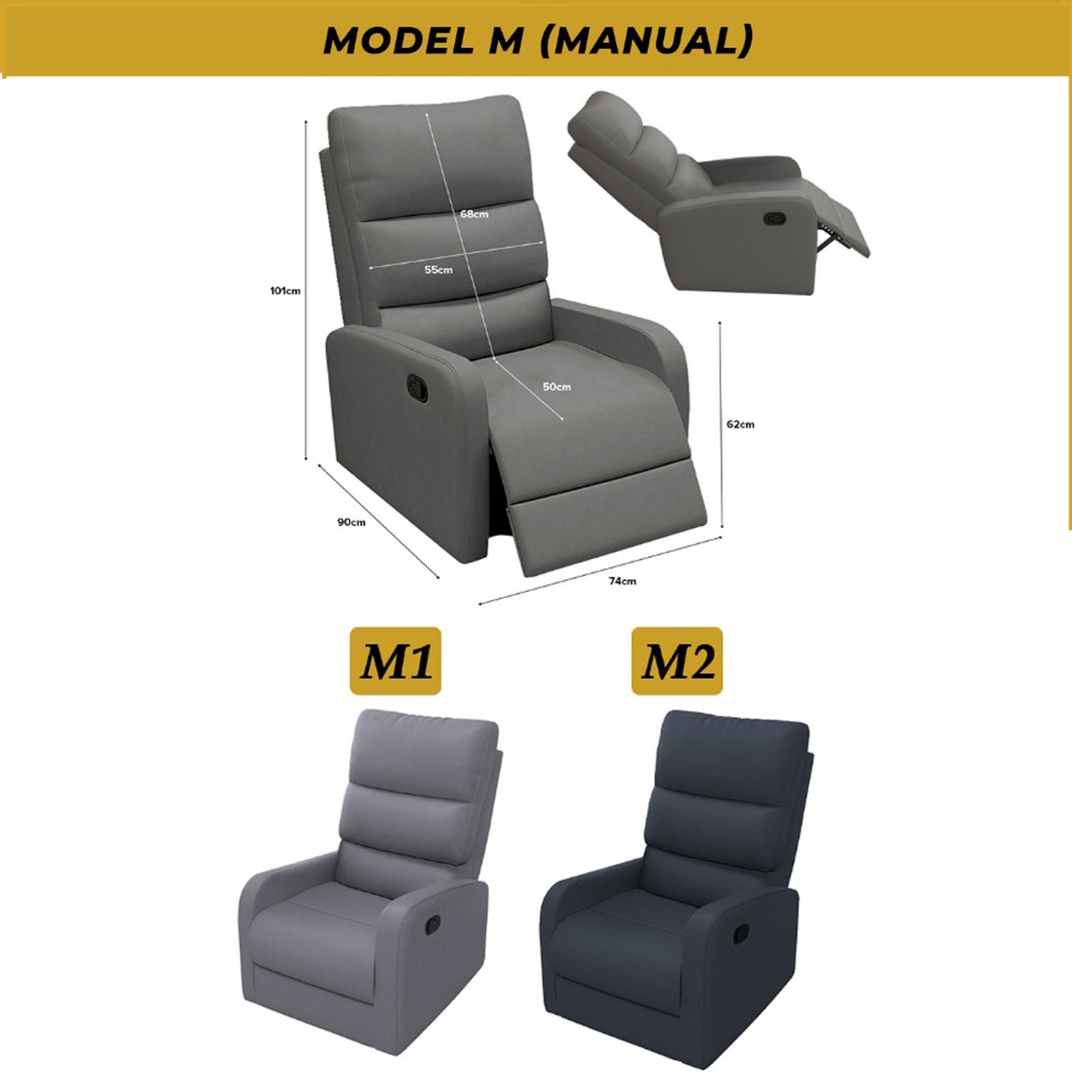 Scarlet Model M Premium Single Sofa Manual Recliner