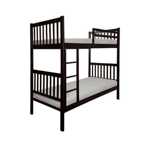 Image of Stella Series10 Solid Mahogany Wood Bunk Bed with Pull-Out Add On Option Single Size