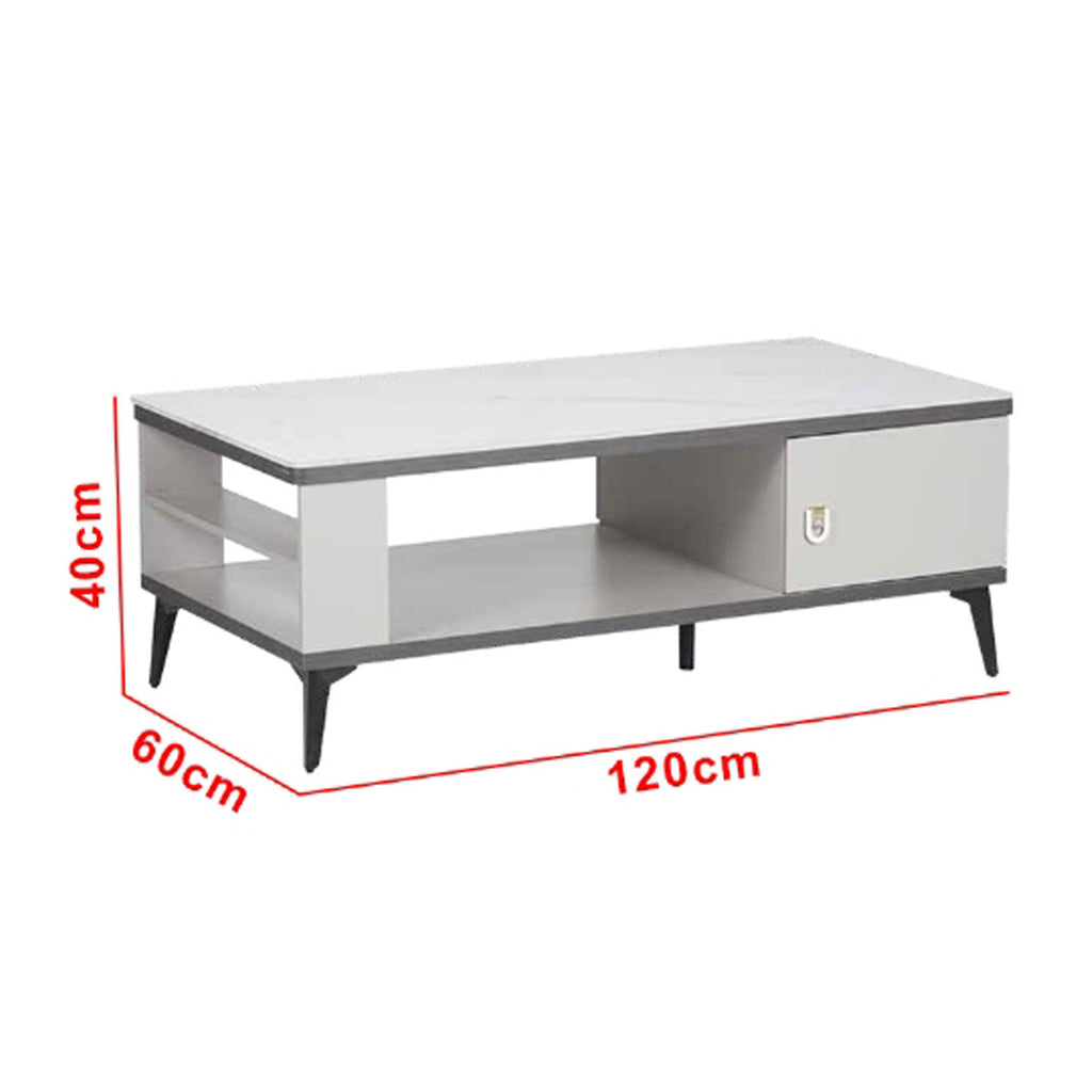 Keana Series 11 Premium Coffee Center Table Steel Metal Leg + Marble Ceramic Top
