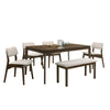 Wilton 4/6 Seater Dining Set w/ Table, Chair & Bench Solid Rubber Wood in 3 Colours