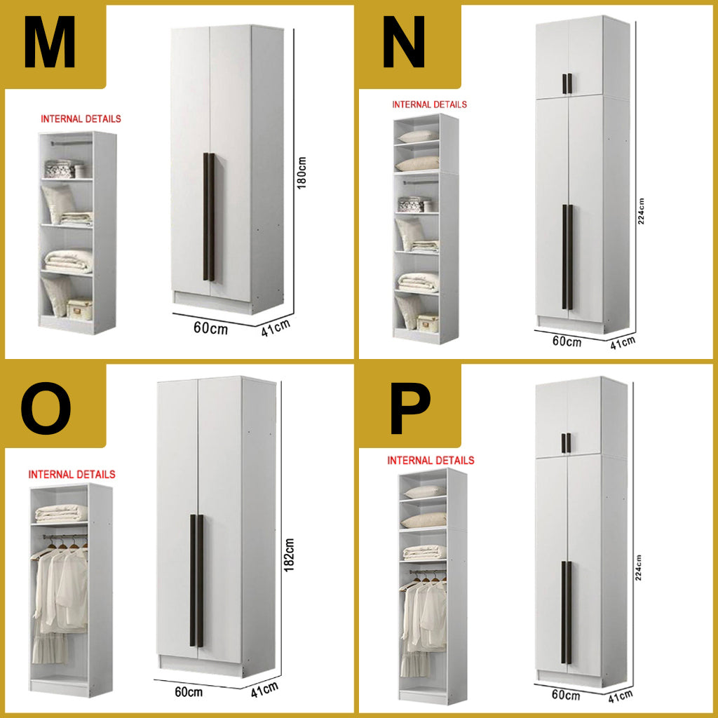 Wrilie Scratch Resistant Wardrobe 2/3 Doors With Drawers in 11 Models