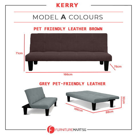 Image of Kerry Fabric and Faux Leather Sofa Bed 3 Models Available