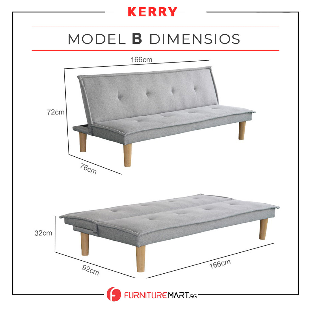 Kerry Fabric and Faux Leather Sofa Bed 3 Models Available