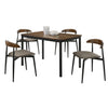Markim 4/6 Seater Dining Set w/ Table and Chair RubberWood + Metal Legs in 2 Colours