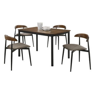 Markim 4/6 Seater Dining Set w/ Table and Chair RubberWood + Metal Legs in 2 Colours