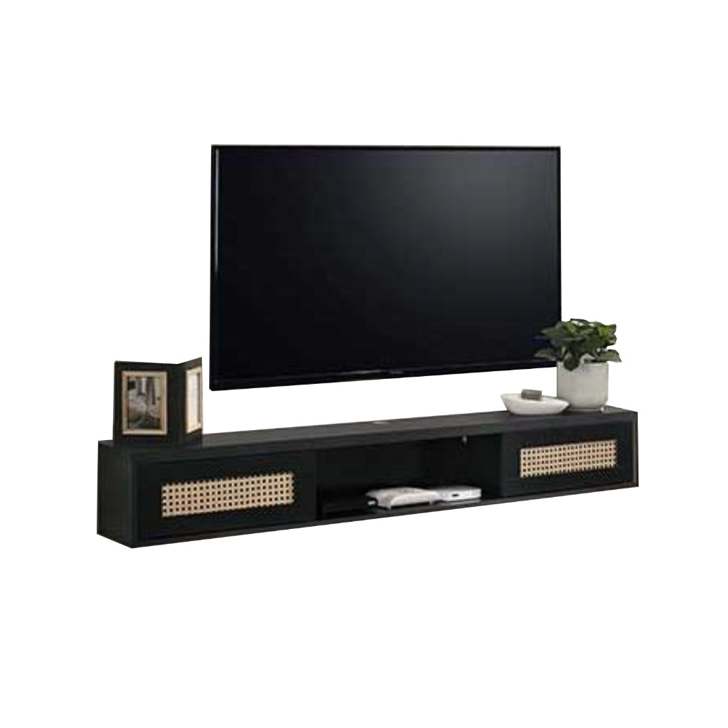 Sombra Model A Floating TV Console Wall Mounted in Black Color
