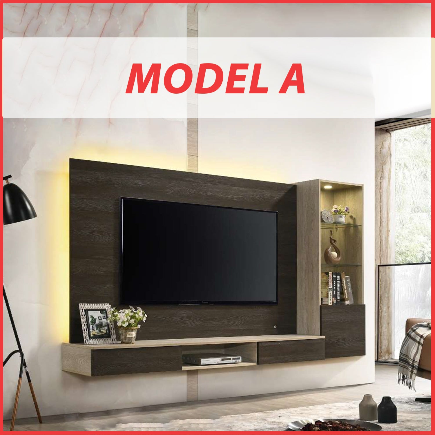 Candy Series Living Room TV Console with LED Backlight in 2 Design