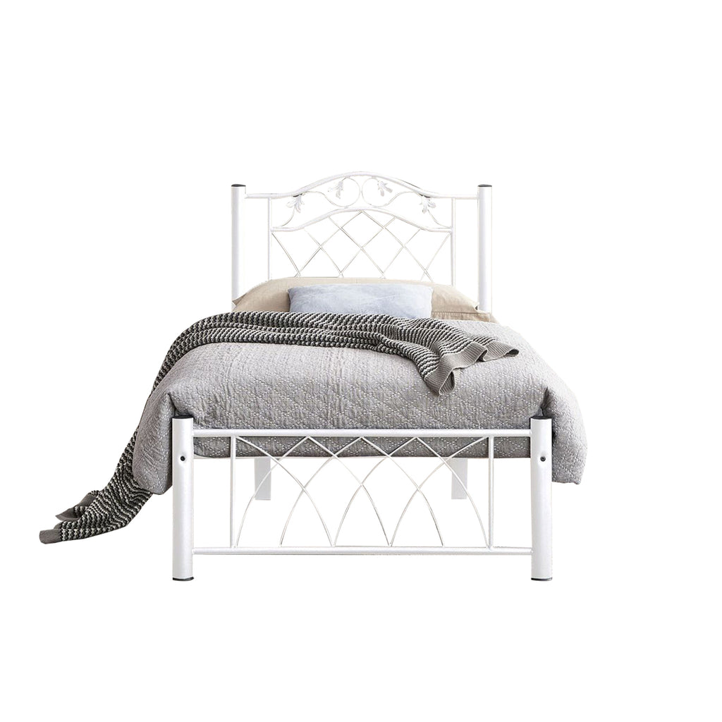 Adaline Series 1 Single Size Metal/Wood Bed Frame with Mattress