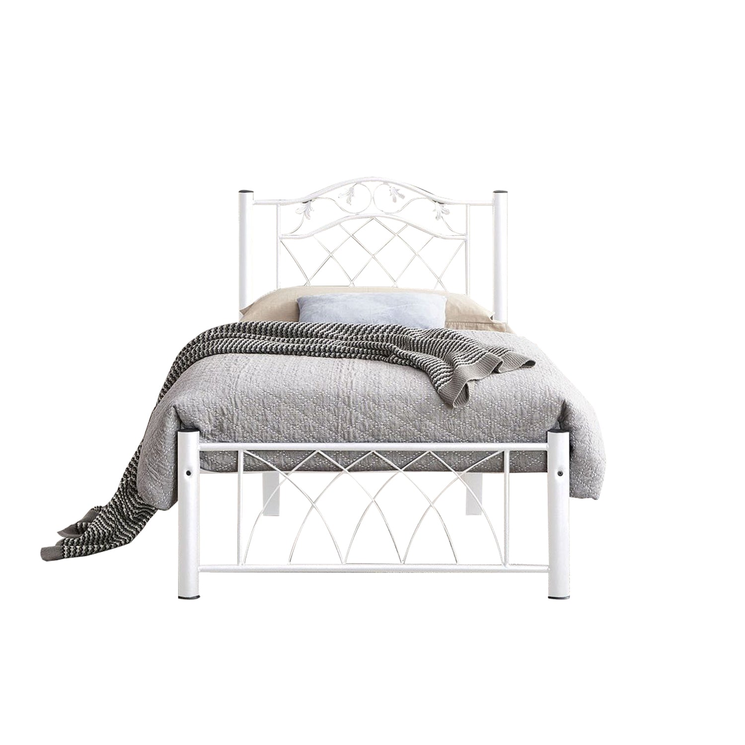 Adaline Series 1 Single Size Metal/Wood Bed Frame with Mattress