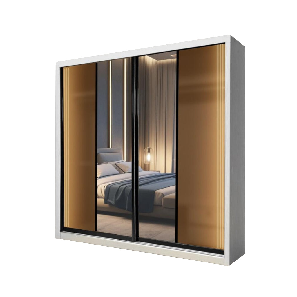Reyna Series2 5ft/6ft/8ft Sliding Door Wardrobe with Sensor LED Lights
