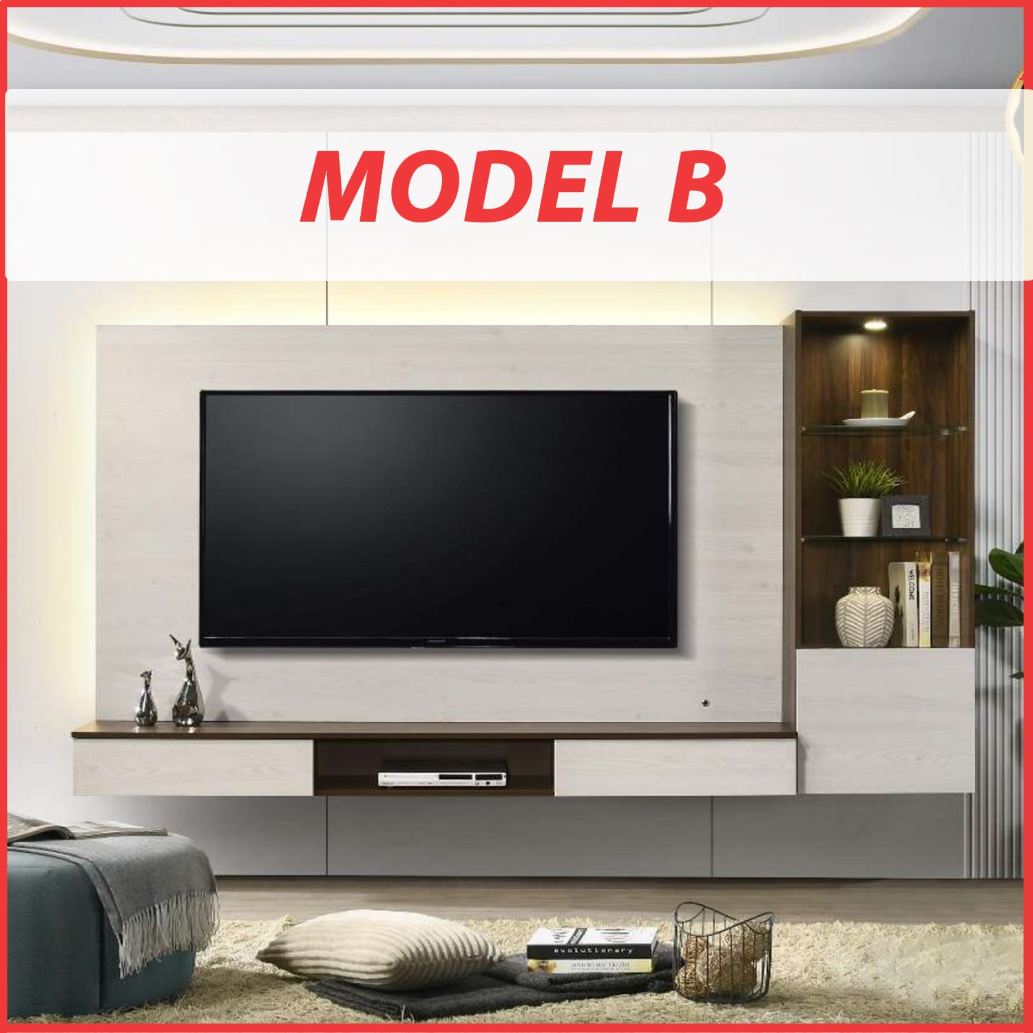Candy Series Living Room TV Console with LED Backlight in 2 Design
