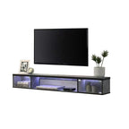 Sombra Model C Floating TV Console Wall Mounted in Black Color
