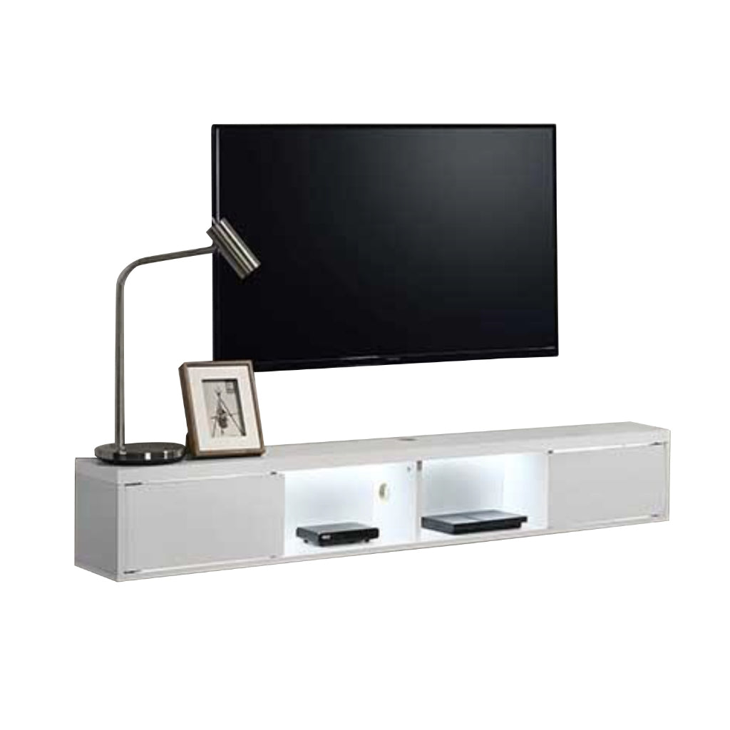 Sombra Model E Floating TV Console Wall Mounted in White Colour