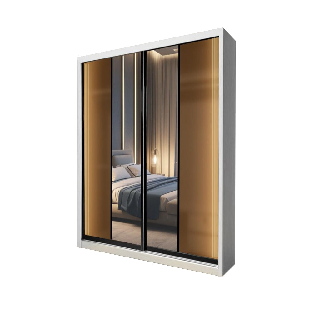 Reyna Series2 5ft/6ft/8ft Sliding Door Wardrobe with Sensor LED Lights