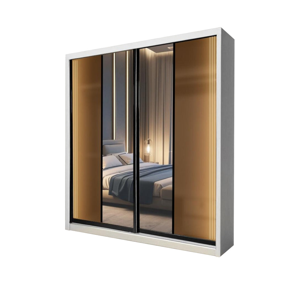 Reyna Series2 5ft/6ft/8ft Sliding Door Wardrobe with Sensor LED Lights