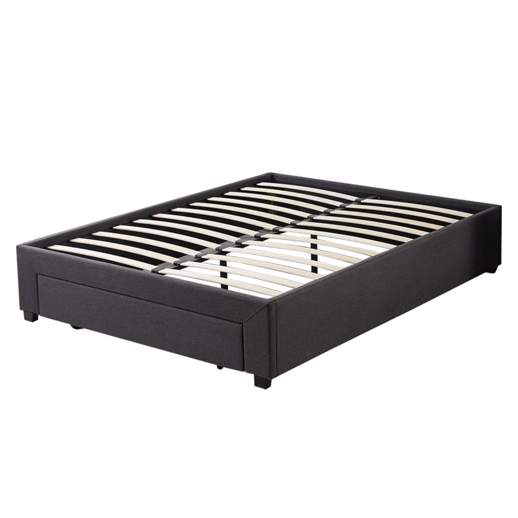 Piana Queen Size Woven Fabric Divan Bed Frame with Mattress Package