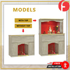 Wyatt Oriental Altar Table with Top Altar Cabinet Fire Resistant Altar Cabinet