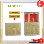 Gareth Oriental Altar Table with Top Altar Cabinet Fire Resistant Altar Cabinet