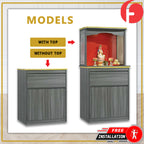 Damian Oriental Altar Table with Top Altar Cabinet Fire Resistant Altar Cabinet