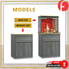 Adriel Oriental Altar Table with Top Altar Cabinet Fire Resistant Altar Cabinet