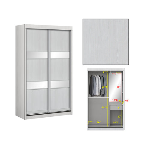 Image of Lexi Series 3 2-Door Sliding Door Wardrobe with inside mirror