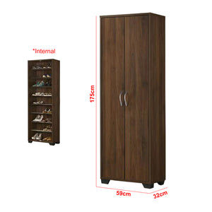 Howzer Series 14 Tall Shoe Cabinet Collection in Walnut Colour