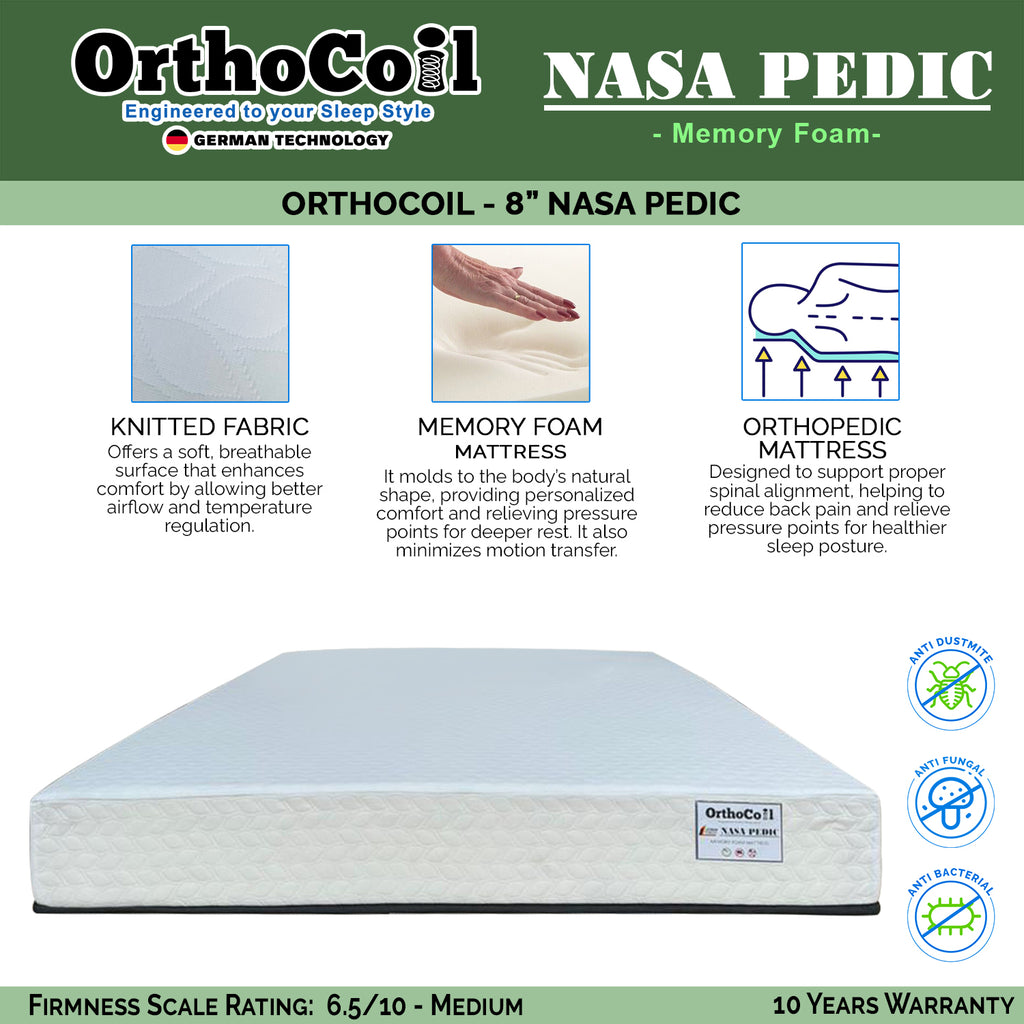 Ollie Fabric Divan Bed Frame With 8" Orthocoil Nasa Pedic Mattress - All Sizes Available