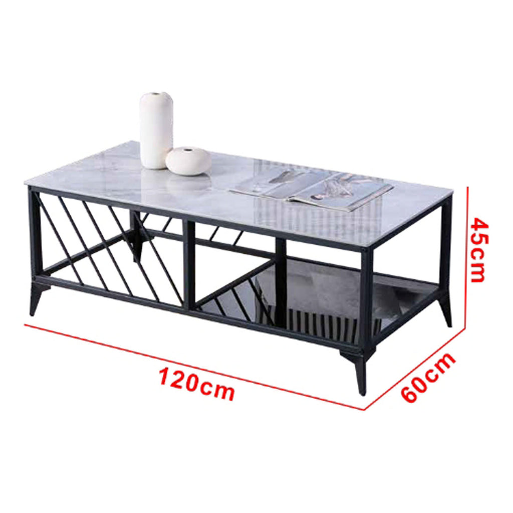 Keana Series 12 Premium Coffee Center Table Steel Metal Leg + Marble Ceramic Top