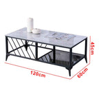 Keana Series 12 Premium Coffee Center Table Steel Metal Leg + Marble Ceramic Top