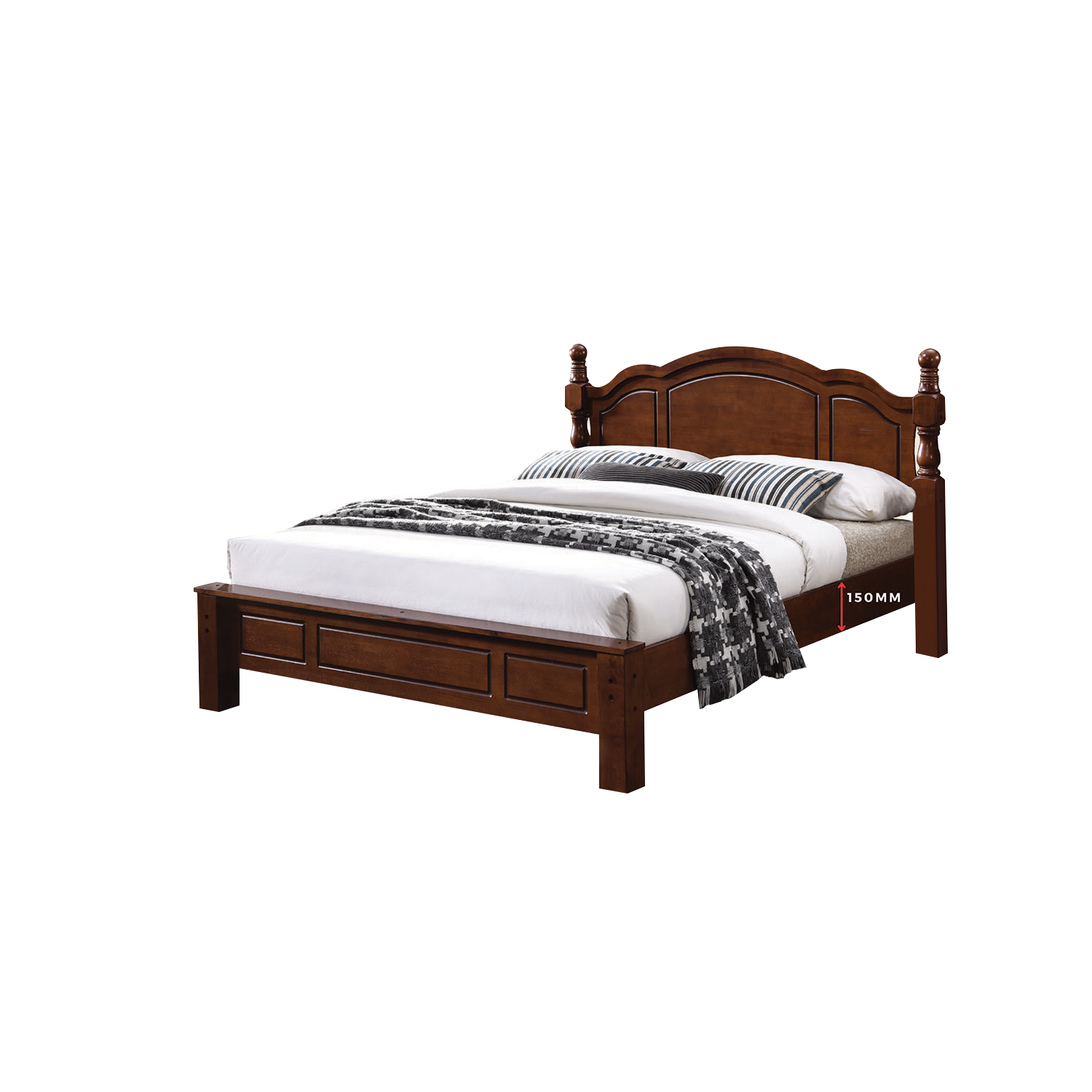 Estus Wooden Bedframe MDF + Veneer W/ Plywood Base Queen/King Size - w/ Mattress Option