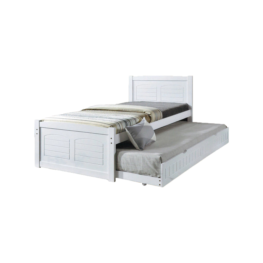 Delia Pull-Out Bed Frame Slatted Wood Base with Pull-out Bed w/ Mattress Option