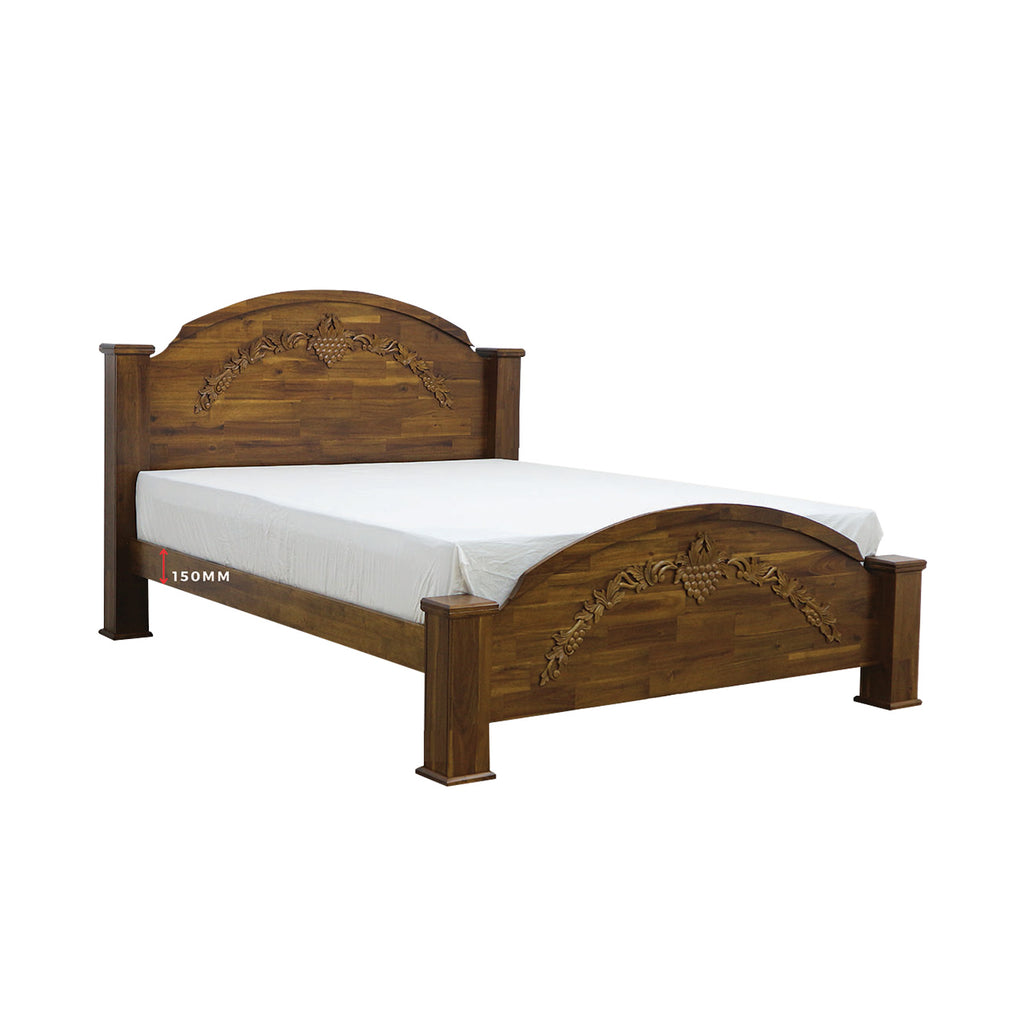 Luffy Wooden Bedframe Solid Wood With Plywood Base Queen Size - w/ Mattress Option