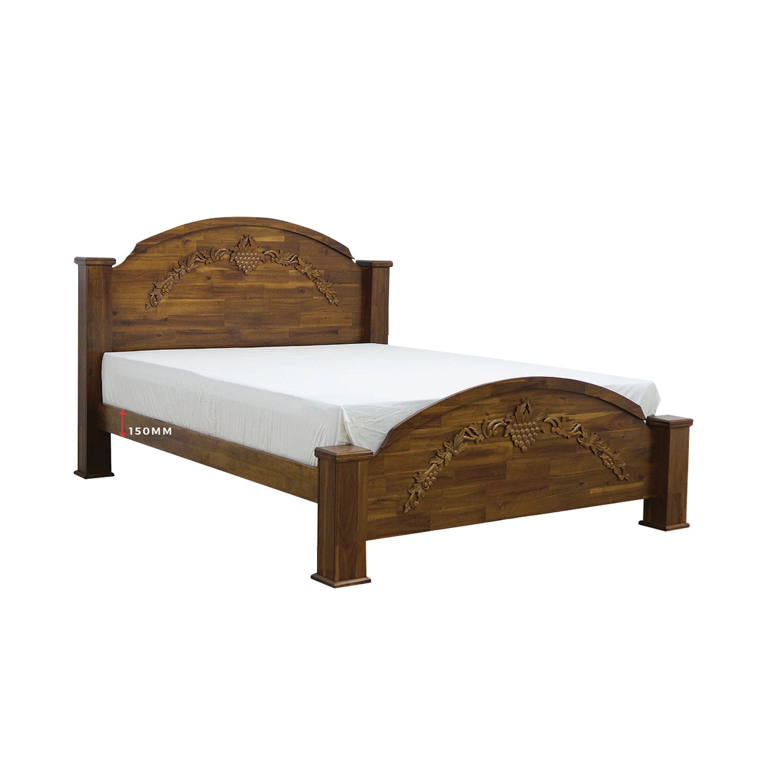 Luffy Wooden Bedframe Solid Wood With Plywood Base Queen Size - w/ Mattress Option