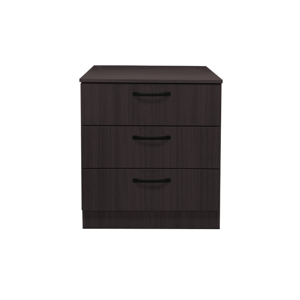 Cocon Premium Bedside Table 3-Drawer Full Laminated Back Panel in 6 Colours