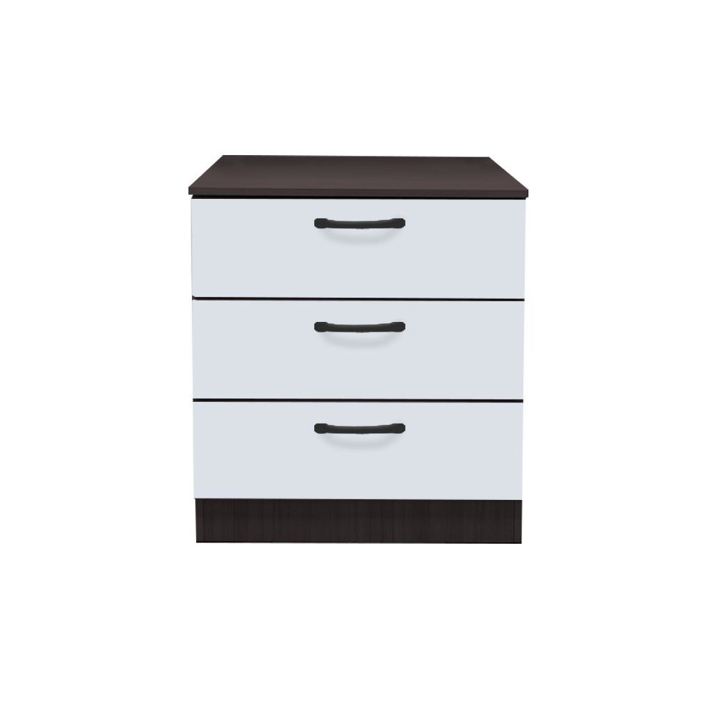 Cocon Premium Bedside Table 3-Drawer Full Laminated Back Panel in 6 Colours