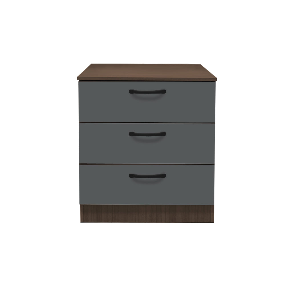 Cocon Premium Bedside Table 3-Drawer Full Laminated Back Panel in 6 Colours